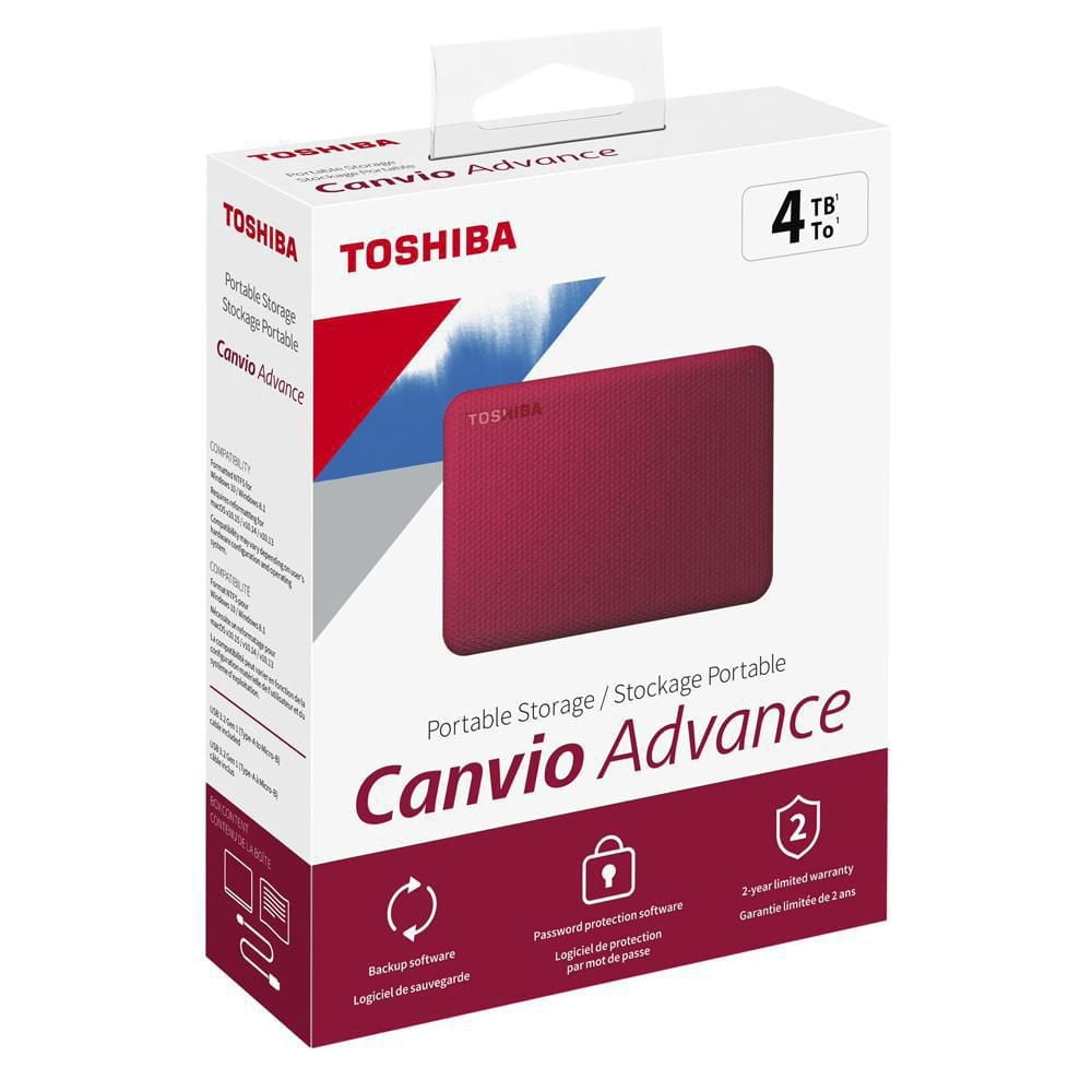 Toshiba Canvio Advance Portable External Hard Drive, 4TB