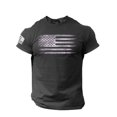 thumbnail image 2 of Kcodviy T-Shirt pour Homme Usé Drapeau Chemise Habillée Homme Col Rond Imprimé Court Hommes Classique Coupe Ajustée Contraste Intérieur Manches Longues Chemises Habillées Blouse Manches Blouse pour Homme, 2 of 4