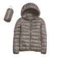 thumbnail image 2 of Packable down Jacket, Lightweight Hooded Puffer, White Duck down Coat Khaki S , Coat, 2 of 5
