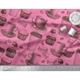 thumbnail image 3 of Soimoi polyester Crepe Fabric Burger,Cupcake & Cups Print Fabric by the Yard 52 Inch Wide, 3 of 3