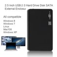 thumbnail image 3 of 2.5 Inch USB HDD Case Sata To USB 2.0 Hard Drive Disk SATA External Enclosure HDD Hard Drive Box with USB Cable,1 * SATA Hard Drive HD Enclosure 1 * USB cable,black, 3 of 7