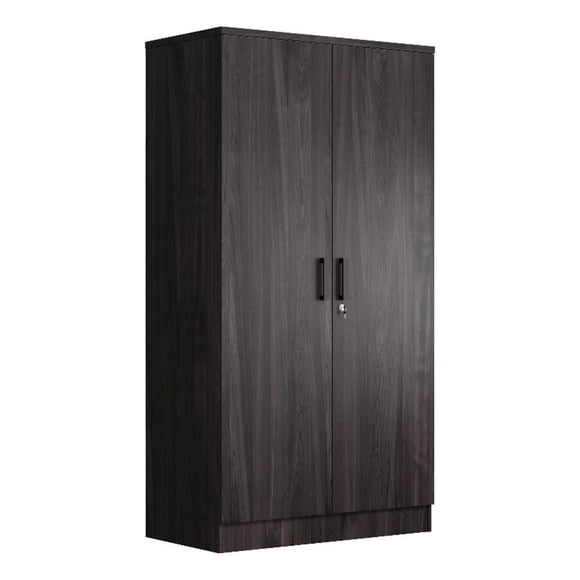 Better Home Products Harmony Wood Two Door Armoire Wardrobe Cabinet in Tobacco