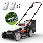 Litheli Cordless Lawn Mower, U20 Series 20V Electric Lawn Mowers, 13 Inch, Adjustment Heights, Light Weight, With 2*2.0Ah Portable Battery, for Garden/Yard/Farm