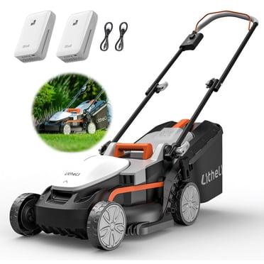 Litheli Cordless Lawn Mower, U20 Series 20V Electric Lawn Mowers, 13 Inch, Adjustment Heights, Light Weight, With 2*2.0Ah Portable Battery, for Garden/Yard/Farm