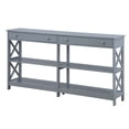 thumbnail image 2 of Convenience Concepts Oxford 60" 2 Drawer Console Table with Shelves, Gray, 2 of 9