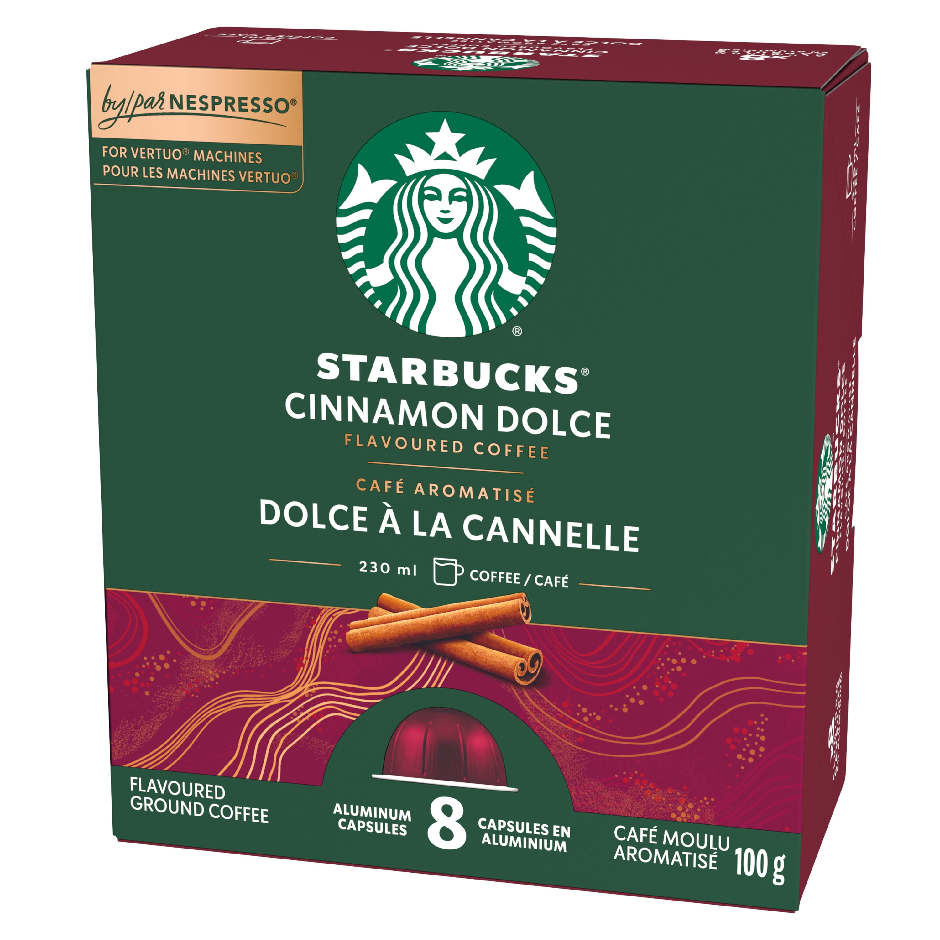 STARBUCKS Cinnamon Dolce for NESPRESSO VERTUO Flavoured Light Roast Coffee, Capsules