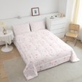 thumbnail image 4 of Erosebridal Ensemble de Couette Pleine Kawaii à Étoiles Roses, Couette en Duvet de Princesse de Rêve, Réversible 3 Pcs, 4 of 8
