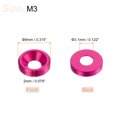 thumbnail image 2 of Unique Bargains 30packs Countersunk Washer M3 Anodized Aluminum Alloy Finishing Washers, Pink, 2 of 4
