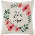 thumbnail image 1 of Throw Pillowcase 20x20 Decorative "He is Risen" Square Pillowcases Linen Cushion Cover with Zipper Closure for Sofa Couch Bed and Car, 1 of 6