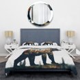 thumbnail image 3 of Designart "Bear s Forest Fusion V" Abstract Bedding Covert Set - Bear Orange Animals Bed Set With 2 Shams, 3 of 6