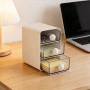 Yunuuuoa Clear Plastic Desktop Drawer Organizer Storage for Office Home Desk Stationery Supplies with Stackable Design and Smooth Pull Out Drawers for Vanity Table Dormitory Study Desk Accessories