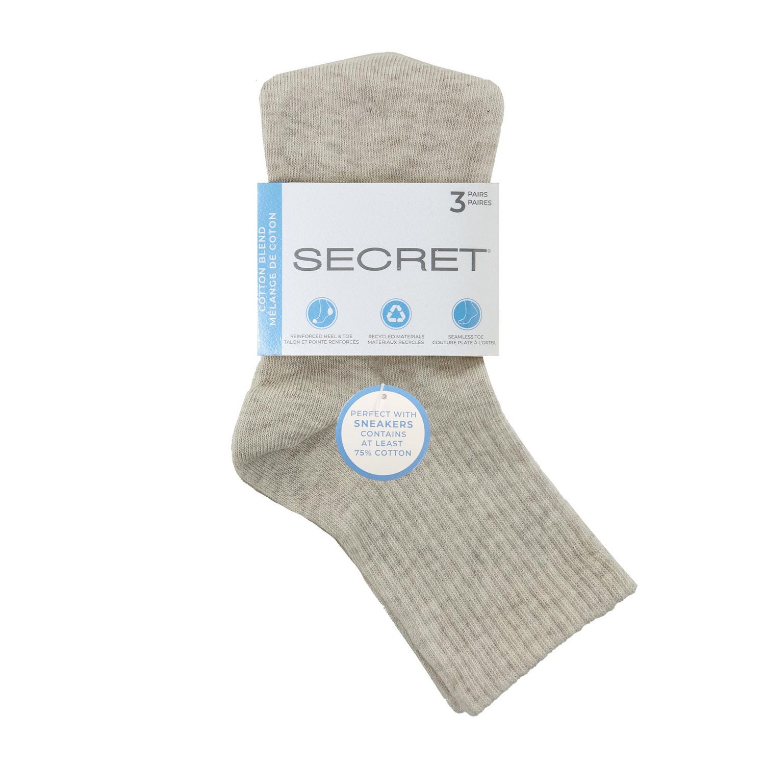 SECRET® Bas mi-mollet pour femmes 3pr