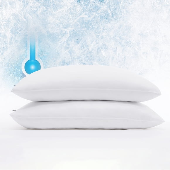 Serta Power Chill Cooling Pillow Protectors, Stain Resistant and Zippered Pillow Protector, Protects Pillow from Dust and Dirt, King, White, 2 Count ( Pack of 1)