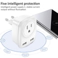 thumbnail image 3 of European Travel Power Adapter 3-in-1 International Power Adapter Charger with 2 USB Ports for US 100-250V Multi-function Power Adaptor Travel Spare Adapter for Cellphone Tablet, 3 of 9