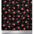 thumbnail image 1 of Soimoi Tissu en Rayonne Feuilles & Roses Imprimés Floraux au Mètre 42 Pouces de Large, 1 of 3