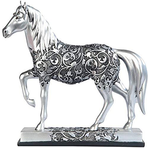 George S. Chen Imports SS-G-11678 Statue de Cheval Trotté Gravée en Argent, 7.25 Pouces