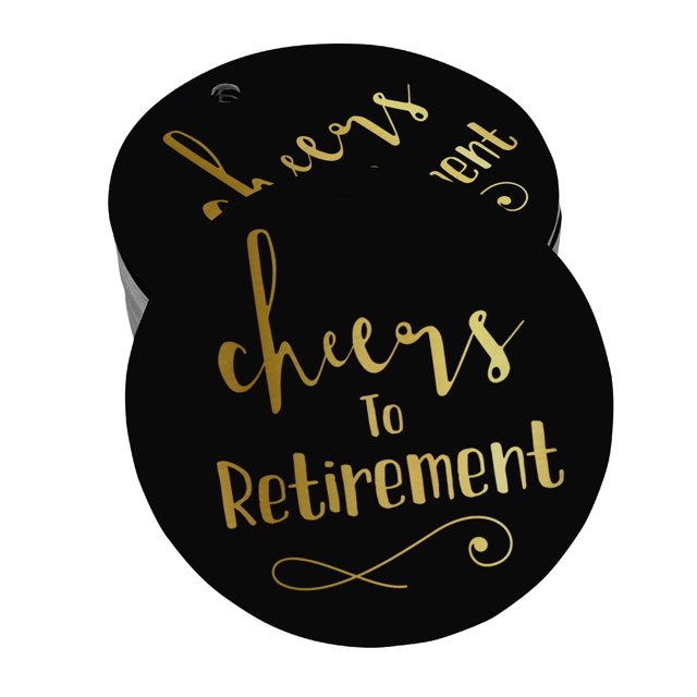 Inkdotpot Étiquettes Suspendues en Papier Doré Cheers To Retirement 50 Pcs