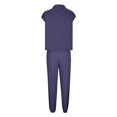 thumbnail image 4 of Timegard Ensembles Lounge pour Femmes, Hauts Courts à Manches Cap, Pantalons à Bas Resserré avec Poches, Tenues Amples de Couleur Unie, 4 of 4