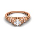 thumbnail image 1 of Bague Ronde Moissanite 5 mm en Argent Sterling 925 avec Motif de Roses en Fleurs, 1 of 3