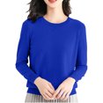 thumbnail image 1 of Yuyuzo Long Sleeve Shirts for Women Crewneck Ribbed Knit Sweater Tops Solid Color Loose Pullover, 1 of 5