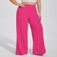 thumbnail image 1 of Timegard Plus Size Pants for Women High Waist Ruched Loose Comfy Lounge Pants Wide Leg Workout Trousers, 1 of 6