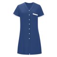 thumbnail image 3 of Gspmoly Robe pour Femme, Mode Femme Été Col en V Manches Courtes Couleur Contrastante pour la Maison Robe Courte Robes de Travail pour Femme jusqu'à 60 % de Rabais, 3 of 5