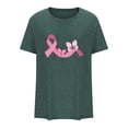 thumbnail image 4 of TIMIFIS T-Shirt Ruban Rose de Sensibilisation au Cancer du Sein pour Femmes T-Shirts Cancer du Sein Été Ample Imprimé Col Rond T-Shirt Manches Courtes Blouse Décontractée Automne/hiver, 4 of 5