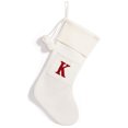 thumbnail image 1 of Christmas Knitted Stocking With Personalised Alphabet Letter Decorations For Home Initial White K, 1 of 9