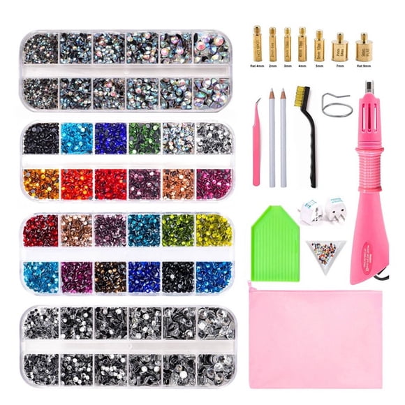 HLONK Bedazzler Kit With Rhinestones Includes Tweezers And Pencils Bedazzler Kit Ideal For Applying Rhinestones Nail Gems
