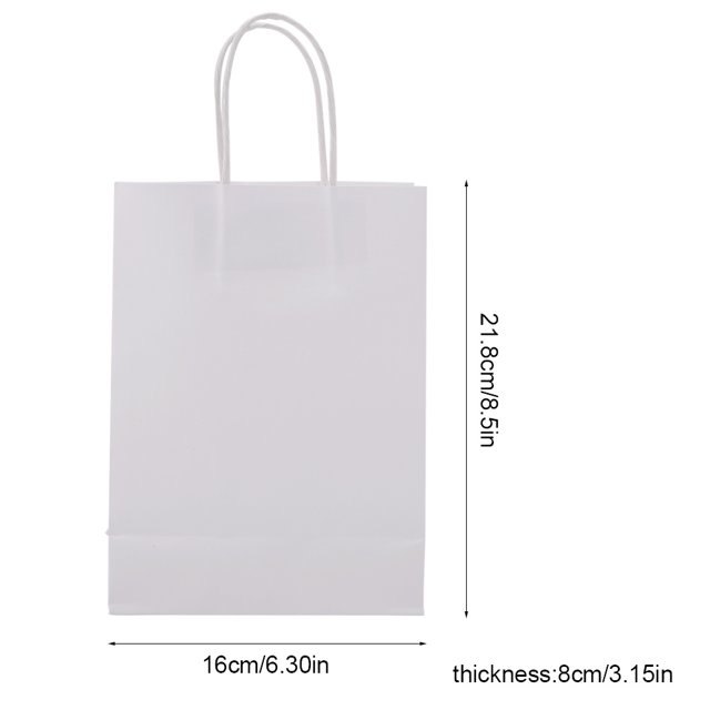 25 PCS Kraft Paper Gift Bag With Handle for Wedding Candy Favor Bag Durable Large Capacity Perfect for Parties Shopping Outgoing