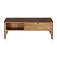 thumbnail image 3 of MUSEHOMEINC Table Basse Rectangulaire Moderne du Milieu du Siècle avec Tiroir, Marron, 3 of 6