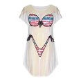 thumbnail image 2 of Jusqu'à 65 % de Rabais! Robes d'Été Mode pour Femmes 2024 Grande Taille Chemise de Bikini par-Dessus Manches Courtes Mignonne Imprimé de Bikini par-Dessus Robe T-Shirt Ample à Porter, 2 of 4