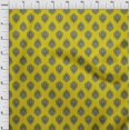 thumbnail image 3 of oneOone Cotton Silk Fabric Leaves Block Printed Fabric 1 Yard 42 Inch Wide, 3 of 4