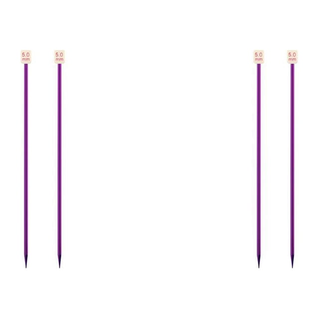kurtrusly Color Random Knitting Needles Glove Portable Aluminum Weaving Needle Handknitting Tool Needleworking Equipment 5.0mm 2Set