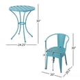 thumbnail image 2 of KOSSMAI Ensemble de Salle à Manger d'Extérieur 3 Pcs pour Patio, Deux Chaises de Salle à Manger et une Table Ronde de Salle à Manger pour l'Extérieur, Jardin, Patio, Bleu, 2 of 4