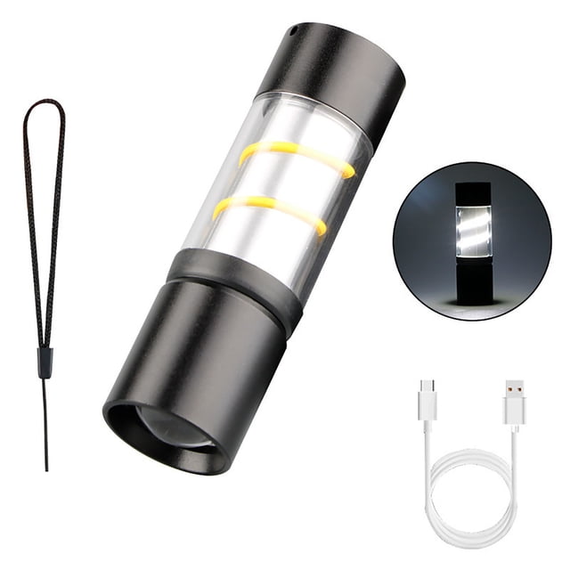 RKSTN Râteau à Tapis Haute Puissance Lampe de Poche LED Rechargeable Mini Zoom Torche Extérieur Camping Lampe Lanterne Lampe de Poche