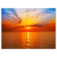 thumbnail image 2 of Lever de Soleil sur Mer Orange sous Ciel Bleu - Grande Impression sur Toile, 2 of 3