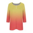 thumbnail image 3 of Birdeem Blouse pour Femmes Col Rond Manches 3/4 Boutonnée, 3 of 9