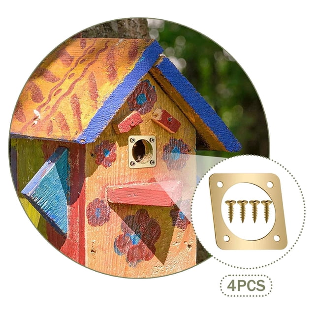 DYNWAVECA 4 Pcs Nichoir Prédateurs Protège-Nichoirs Boîte à Merles Bleus Plaques de Protection Nid de Pic en Bois Résistant aux Intempéries Protège-Entrée de Nid 3,8 cm
