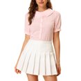 thumbnail image 1 of INSPIRE CHIC Blouse à Boutons Vichy pour Femme à Col Peter Pan avec Volants TP Rose, 1 of 7