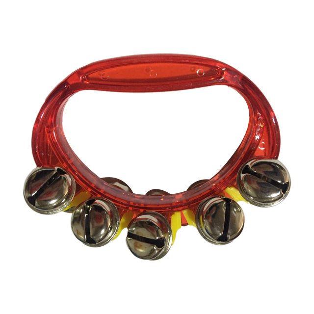Hand Bell Musical Tambourine Mini Percussion Tambourines for Kindergarten Red