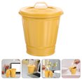thumbnail image 3 of Small Desk Trash Can Metal Trash Can Iron Garbage Storage Bin with Lid Metal Pail, 3 of 8