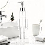 One bouteille de pompe acrylique clip-on, bouteille de savon à la main de casse-noix, bouteille à la vaisselle de casse à noix, salle de bains de Noël et décoration de cuisine., transparent