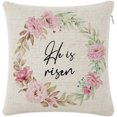 thumbnail image 1 of "He is Risen" 18x18 Decorative Square Pillowcases with Zipper Closure Linen Cushion Cover for Sofa Couch Bed and Car Decor, 1 of 6