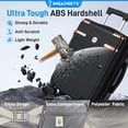 thumbnail image 4 of IMGadgets Go Luggage 3pc Set (Black) | Lightweight & Durable ABS Polycarbonate | 360° 4x Dual Spinner Wheels | TSA-Approved Lock | 3 GPS World Smart Tags | Spacious Design | Retractable Iron Handle, 4 of 9