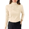 thumbnail image 1 of Womens Double Sided Fleece Top Ultra Soft Warm Long Sleeve Base Layer Fitted Stretch for Essential Fall Winter Thermal Wear, 1 of 6