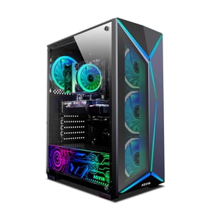 AQVIN-AQ80 Tour jeu ordinateur de bureau PC, Intel Core i7 processeur, 16GB RAM, 1TB NVMe SSD, RTX 3050 6GB, Windows 11 Pro, Clavier jeu & souris