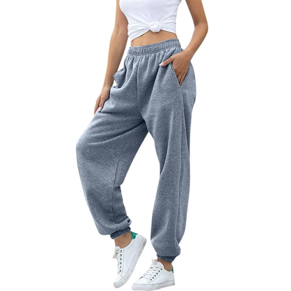TINZ Ladies' Waisted Sports Pants With Pockets High Waisted Sports Gym Exercise Slim Fit Jogging Pants Casual Pants Light Sweatpants Women Women Dressy Casual Sweat Pants Women Casual