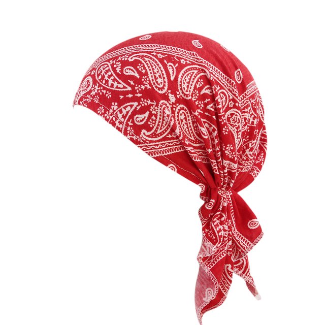 Penkiiy Couvre-Chef de Chimiothérapie pour Femmes Turban Tuque Imprimée Casquettes Cancer Foulards pour la Tête Perte de Cheveux Tuque Couvre-Chef pour Yoga Course Rouge