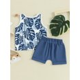 thumbnail image 4 of Honganda 0-3Y Baby Boy 2 Pcs Outfits Sea Tree Print Sleeveless Tank Tops Shorts Set Summer Clothes, 4 of 9
